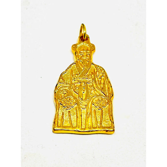 Gran Duque General Yan Xin Feng Shui Amuleto Baño Oro 3.5cm