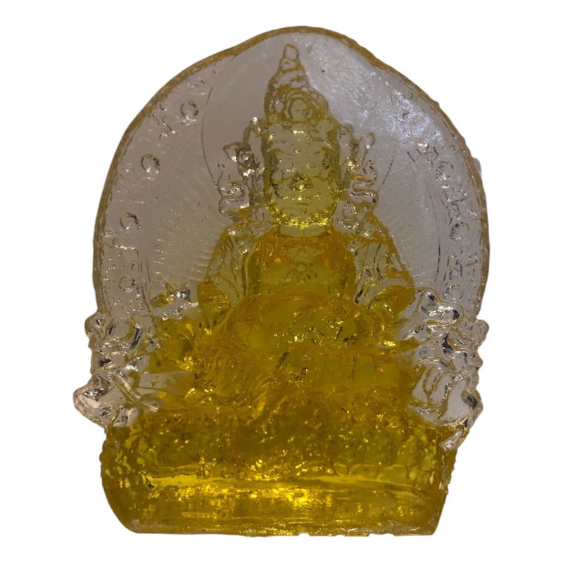 Dzambhala De La Prosperidad Buda En Resina Cristal 12cm