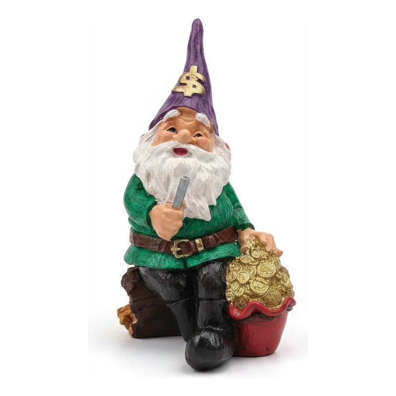 Gnomo De La Abundancia Y El Dinero Figura Decorativa 26 Cm A Verde by HEREJE