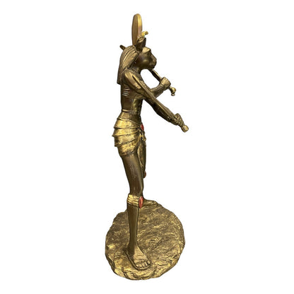 Sejmet Egipcio Figura De Resina 27cm Alto Tipo Bronce