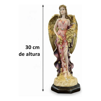 Angel De La Abundancia, Abundia Figura De Resina 30x12x10 Cm Capa Purpura by HEREJE