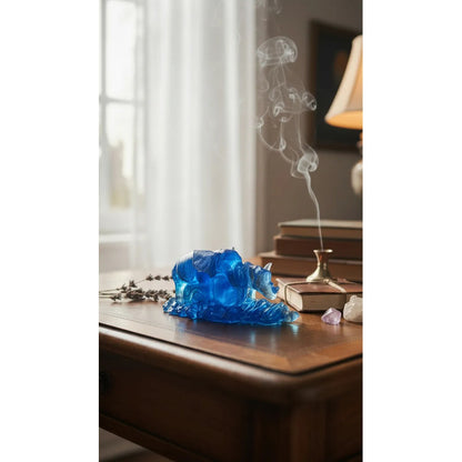 Elefante Y Rinoceronte Azul Figura De Resina 4.5 Cm De Alto Azul by HEREJE