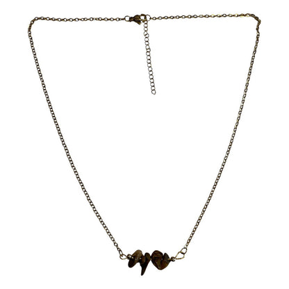 Collar Aquíje Pedra Cuarzo Dorado 45 Cm