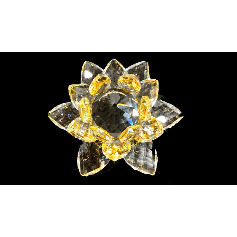 Flor De Loto En Cristal Importado 8cm De Largo.