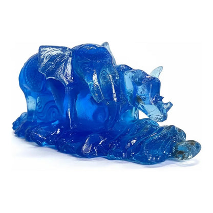 Elefante Y Rinoceronte Azul Figura De Resina 4.5 Cm De Alto Azul by HEREJE