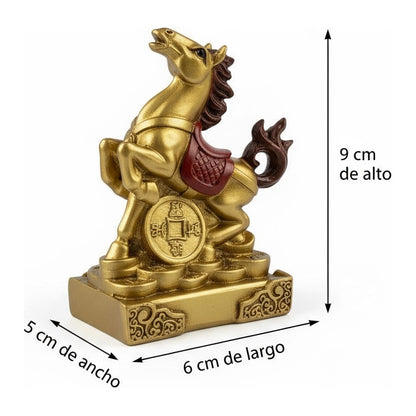 Caballo Año Chino Escultura De Resina 9x6x5cm