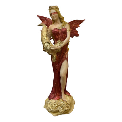 Estatua Abundia Con Alas 28 Cm Resina.