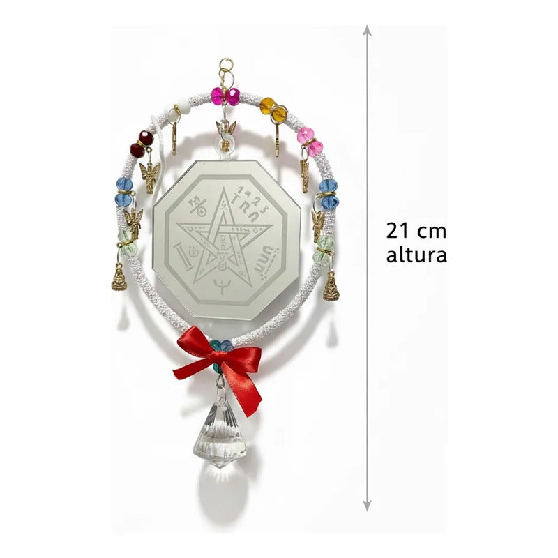 Adorno De Pared Con Espejo Tetragramaton, Angeles Y Esfera Pendulum Colgante Con Pendulo by HEREJE