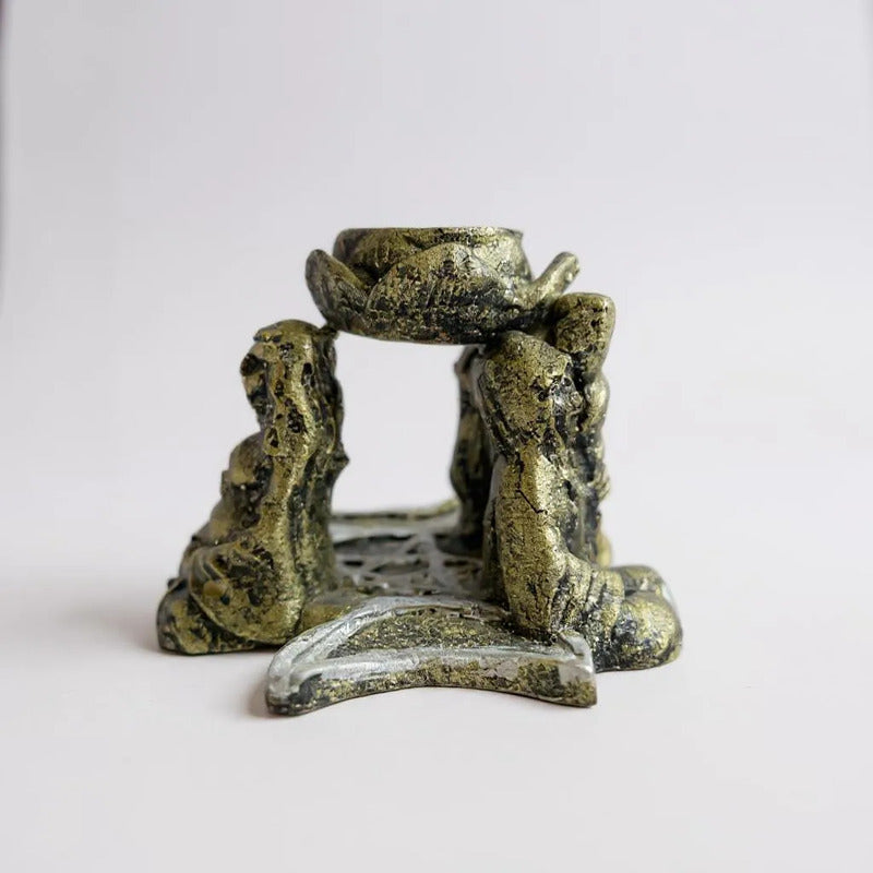 Triple Diosa Escultura De Resina Cascada De Humo 7cm Altura