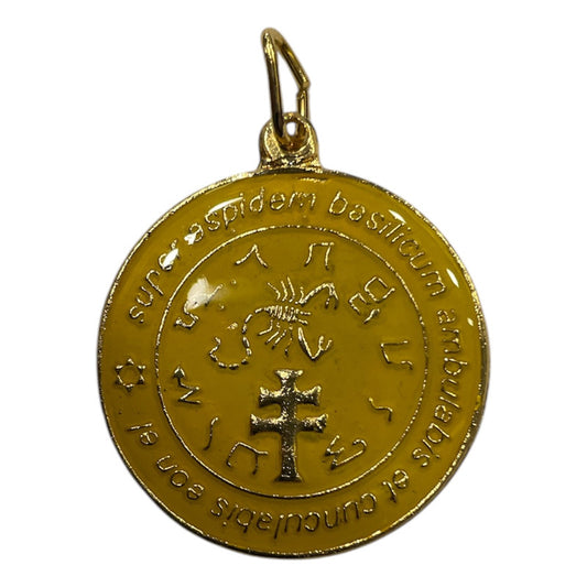 Exterminador Talisman Amulento Encapsulado Y Baño De Oro 4cm