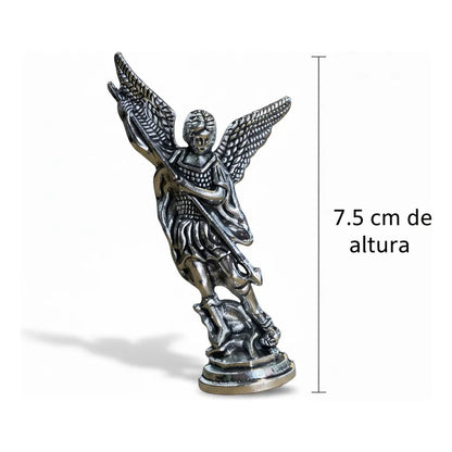 San Miguel Arcángel Figura De Metal De 7.5 Cm Plateado