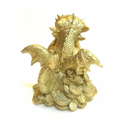 Dragón Tipo Bebe Resina 14.5 Cm Nacional Pintado A Mano.