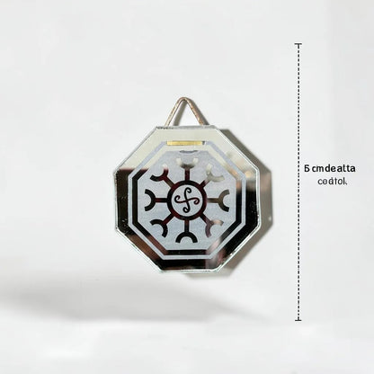 Espejo Octagonal, Grabado Con Símbolos Esotéricos De 5 Cm Curativo Y Regenerativo by HEREJE