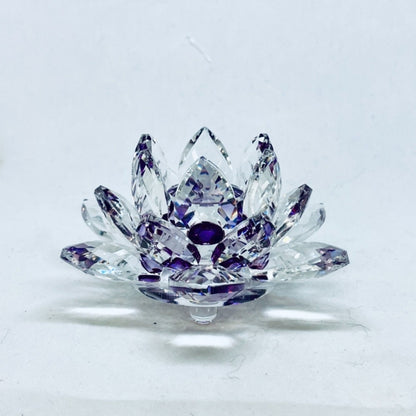 Flor De Loto En Cristal Importado 8cm De Largo.