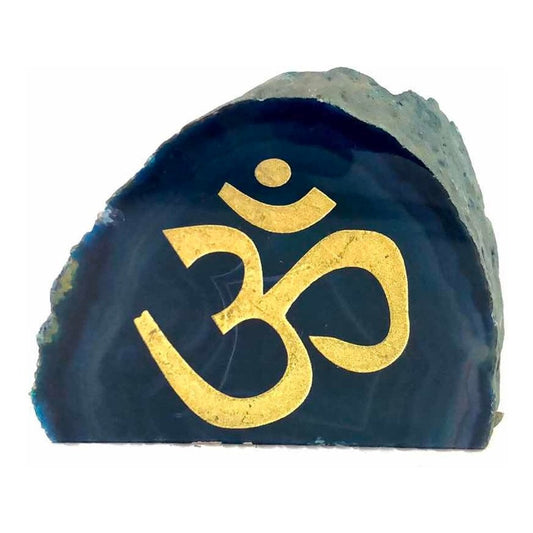 Om Grabado En Ágata Azul 7 Cm