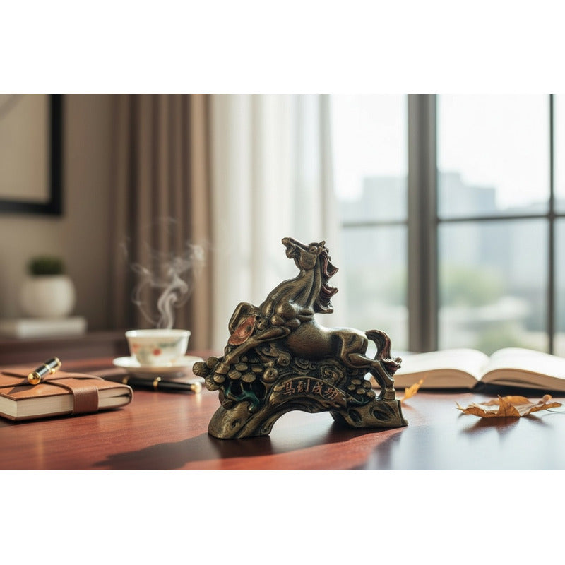 Caballo Del Año Chino Figura De Resina 6.5x8x2.5cm