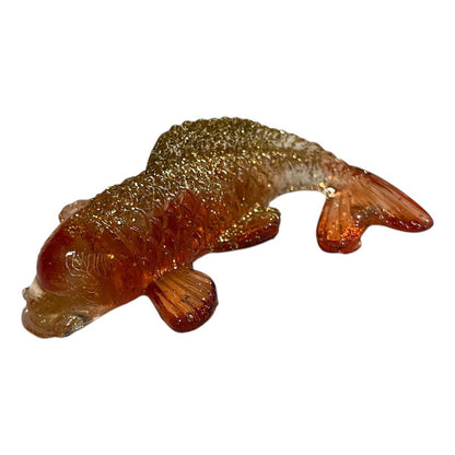 Carpa, Ajowana, Pez De Abundancia Escultura Resina Cristal