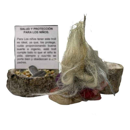 Troll Mini + Comedero + Semillas + Tarjeta Varios Modelos Salud Y Proteccion Para Los Niños 4cm