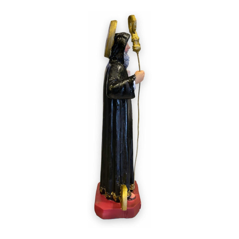 San Benito Escultura De Resina Pintado A Mano 21x8.5x5cm.