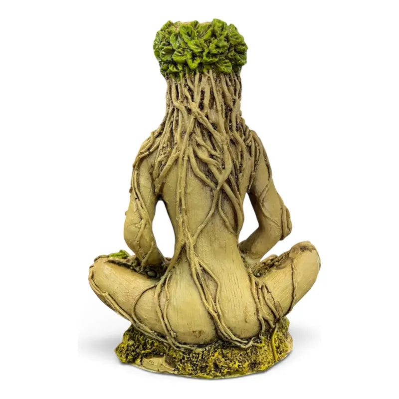 Figura Diosa Gaia Madre Tierra Meditación Resina Verde Claro by HEREJE