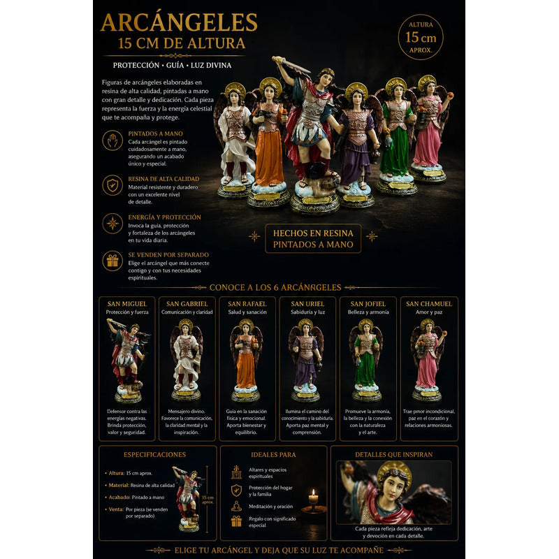 Arcangel 15 Cm De Altura San Migue, Rafael, Gabriel Etc. Zadquiel by HEREJE