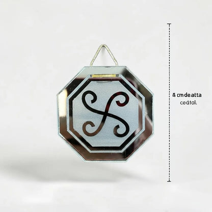 Espejo Octagonal, Grabado Con Símbolos Esotéricos De 5 Cm Mundifar by HEREJE