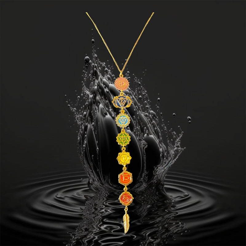7 Chakras Dije De Chapa De Oro + Cadena Hecho En Mexico