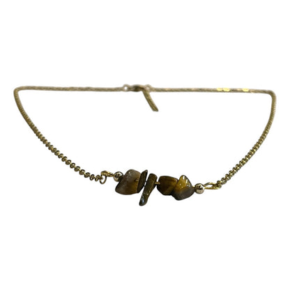 Collar Aquíje Pedra Cuarzo Dorado 45 Cm