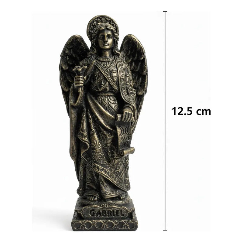 Arcángel Estatua De Resina De 12.5 Cm De Altura Oro Viejo Gabriel by HEREJE