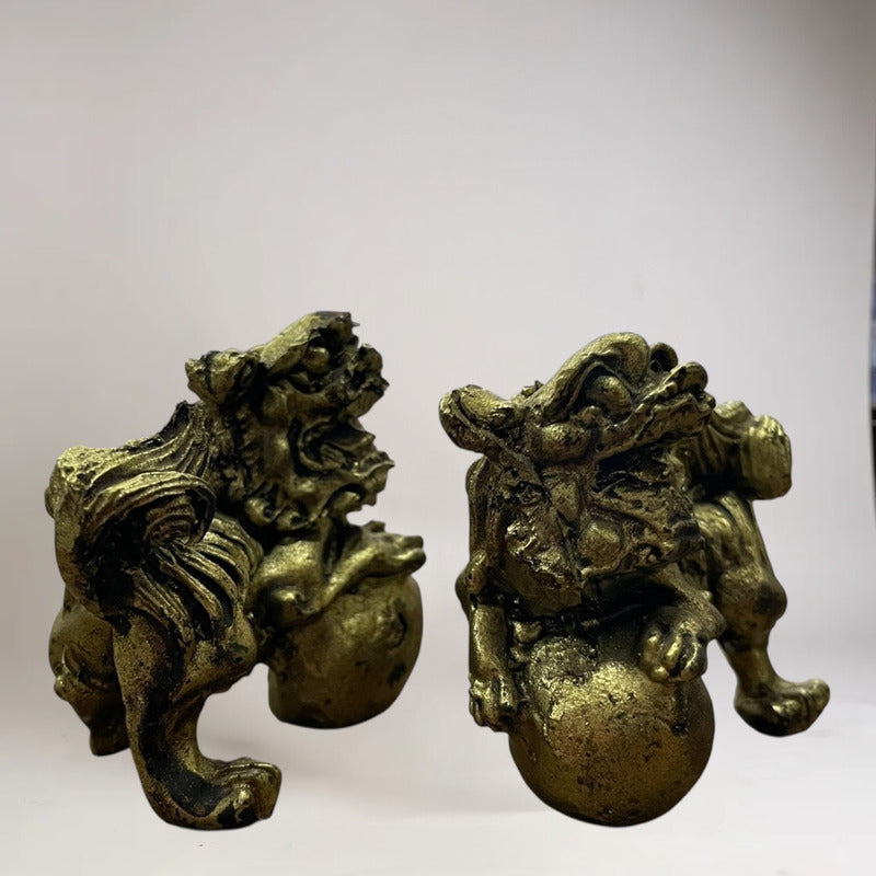 Figura De Resina De Los Perros Fu Protección Para Feng Shui