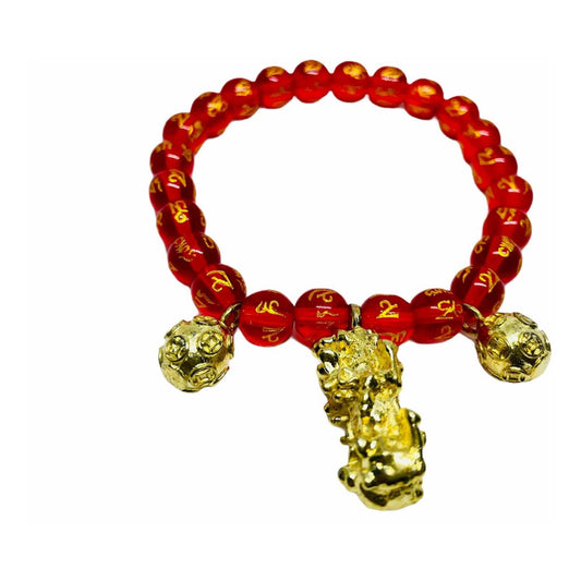 Pulsera Piyao Protección Feng Shui Pixiu Elástica 8-10cm