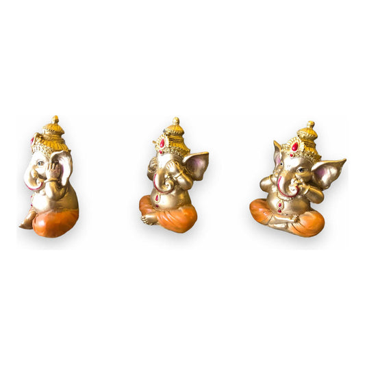 Juego De 3 Ganesh 10cm