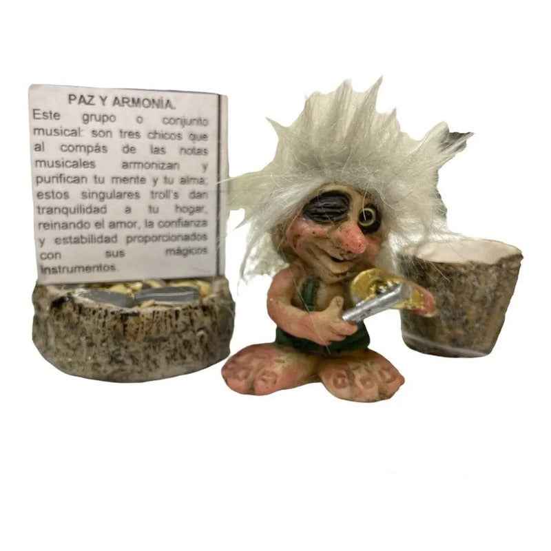 Troll Mini + Comedero + Semillas + Tarjeta Varios Modelos Paz Y Armonia Violin 5cm
