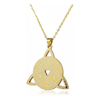 Triqueta Dije De Acero Inoxidable Con Cadena En Color Dorado Dorado