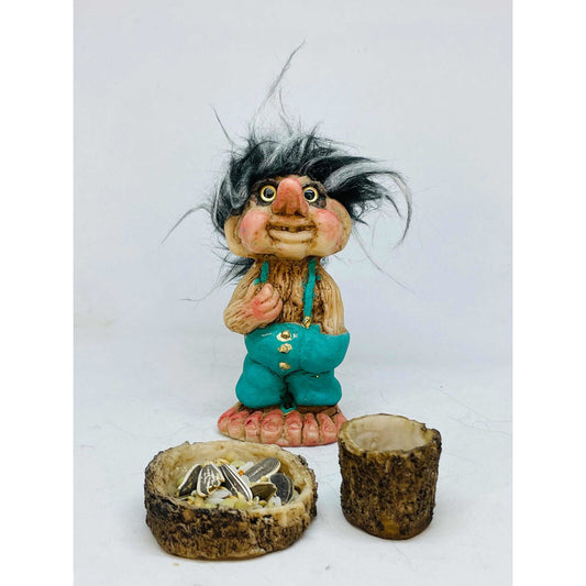 Troll Amistad + Comedero 9cm Figura De Resina Nacional