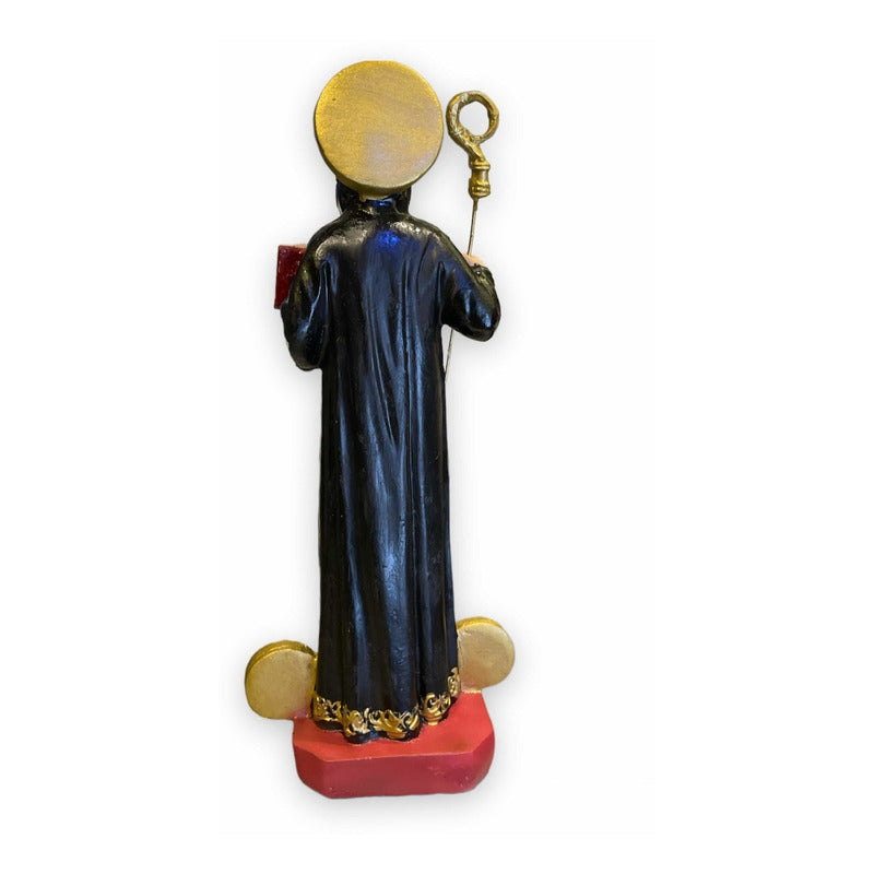 San Benito Escultura De Resina Pintado A Mano 21x8.5x5cm.