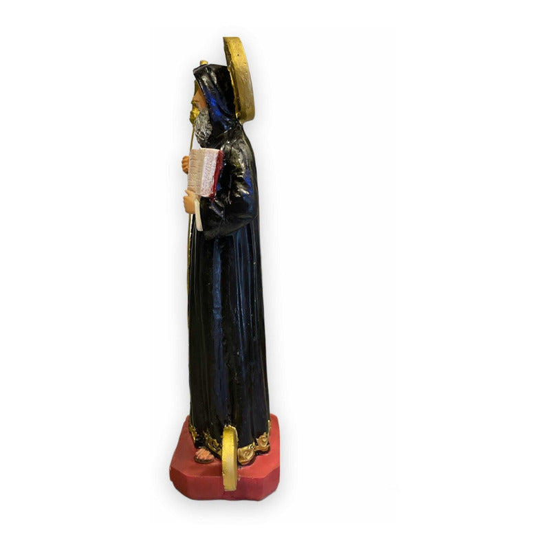 San Benito Escultura De Resina Pintado A Mano 21x8.5x5cm.