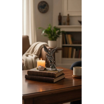 San Miguel Arcángel Figura De Metal De 7.5 Cm Plateado