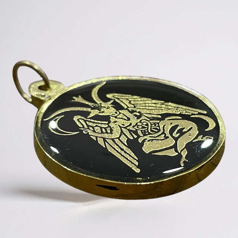 Medalla Encapsulada 25mm Amuleto De Protección Varios Modelo Baphomet 25mm