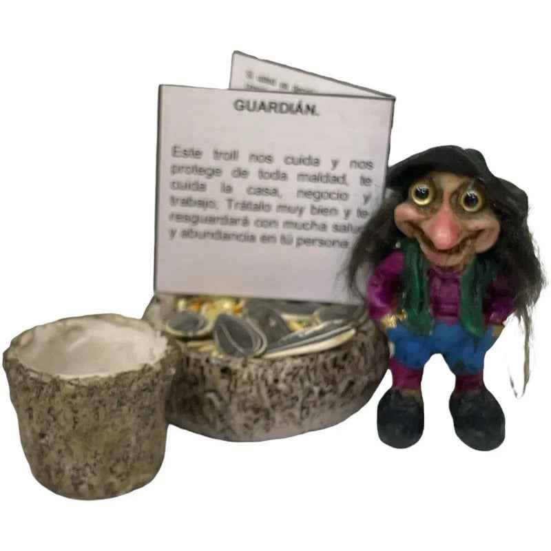 Troll Mini + Comedero + Semillas + Tarjeta Varios Modelos Guardian 5.5cm