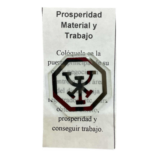 Prosperidad Material Y De Trabajo Amuleto En Espejo De 3cm