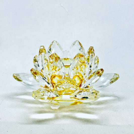 Flor De Loto En Cristal Importado 8cm De Largo.