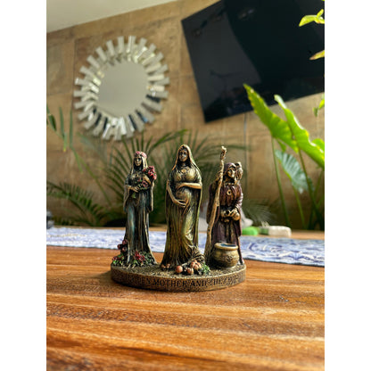 Escultura Triple Diosa 11cm Resina Artículos Esotéricos Lety