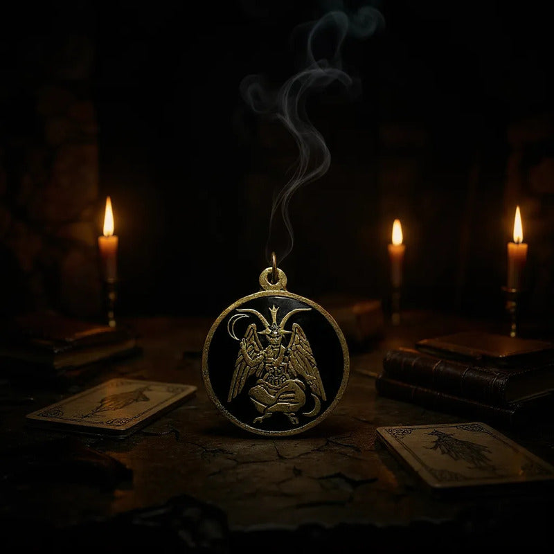 Medalla Encapsulada 25mm Amuleto De Protección Varios Modelo Baphomet 25mm