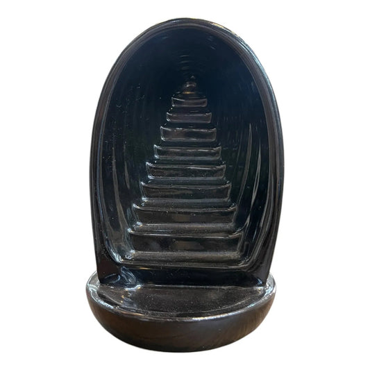 Quemado De Incienso Cascada De Humo Ceramico Negro Cupula Con Escaleras by HEREJE