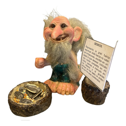 Troll Deseos + Comedero 10cm Figura De Resina Nacional