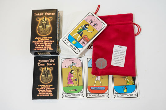 Tarot Egipcio + Instructivo + Amuleto + Morral Import 12.5cm