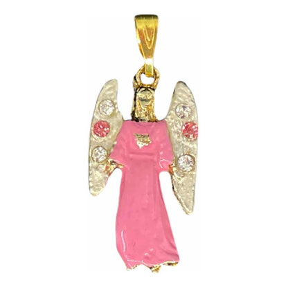 Arcangel Chamuel Baño De Oro Con Cristal Dije