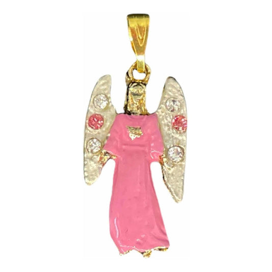 Arcangel Chamuel Baño De Oro Con Cristal Dije