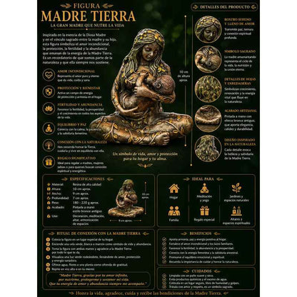 Figura Diosa Madre Tierra, Gaia De Resina 10 Cm Cobre